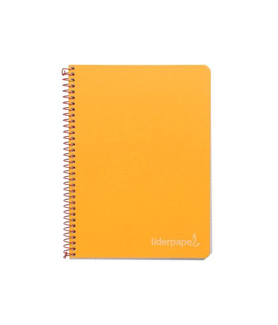 Cuaderno espiral liderpapel cuarto witty tapa dura 80h 75gr cuadro 4mm con margen color naranja