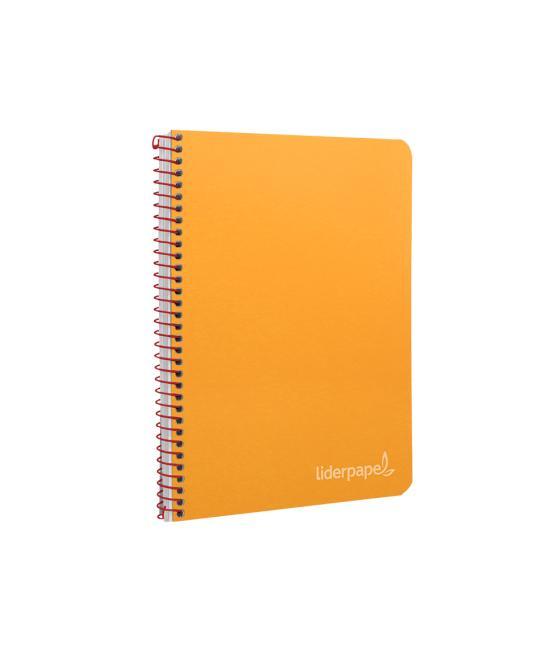 Cuaderno espiral liderpapel cuarto witty tapa dura 80h 75gr cuadro 4mm con margen color naranja