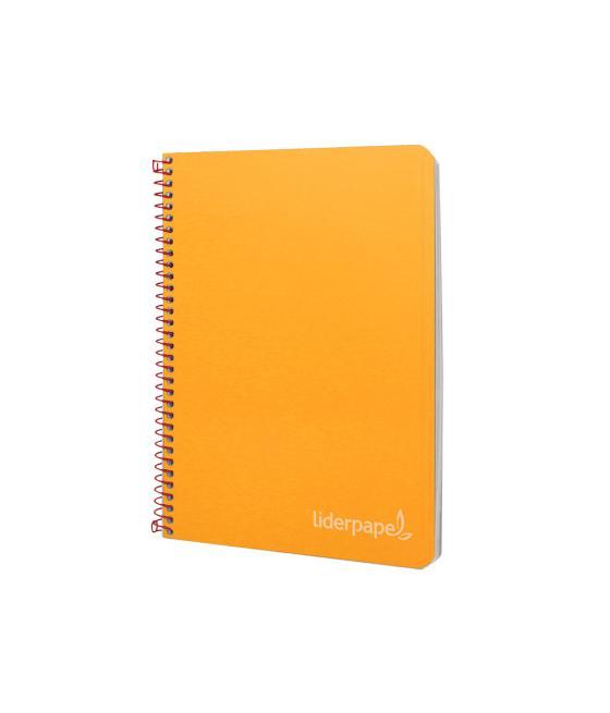 Cuaderno espiral liderpapel cuarto witty tapa dura 80h 75gr cuadro 4mm con margen color naranja