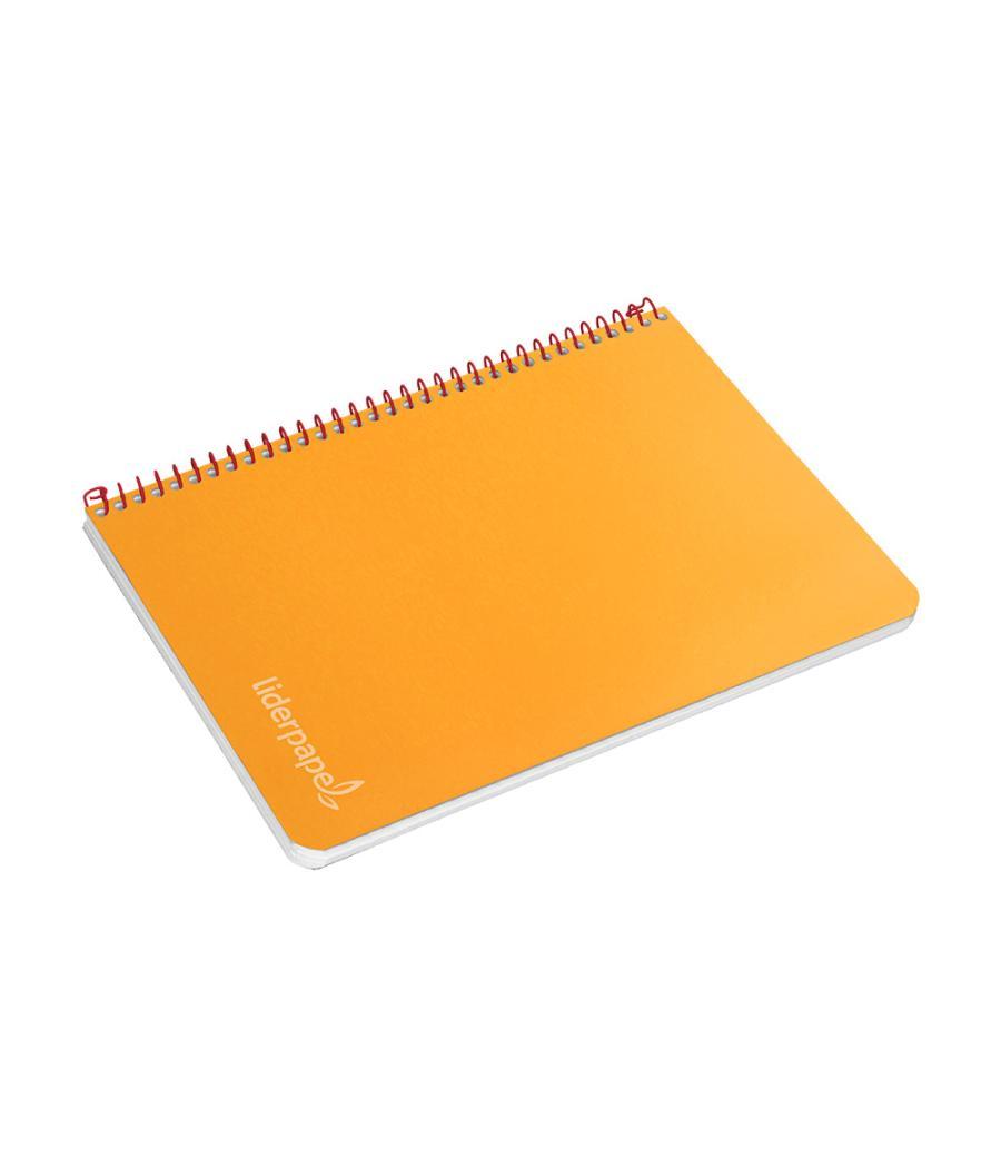 Cuaderno espiral liderpapel cuarto witty tapa dura 80h 75gr cuadro 4mm con margen color naranja