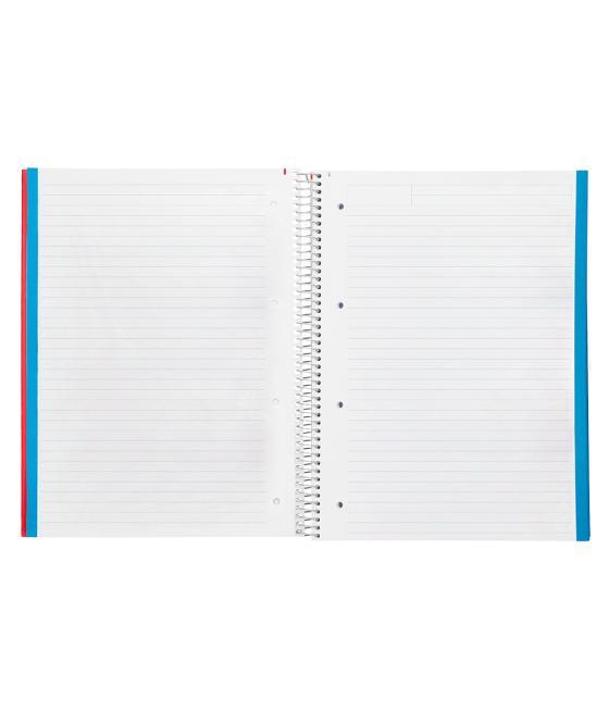 Cuaderno espiral liderpapel a4 micro jolly tapa forrada 140h 75 gr horizontal 5 bandas4 taladros colores surtidos