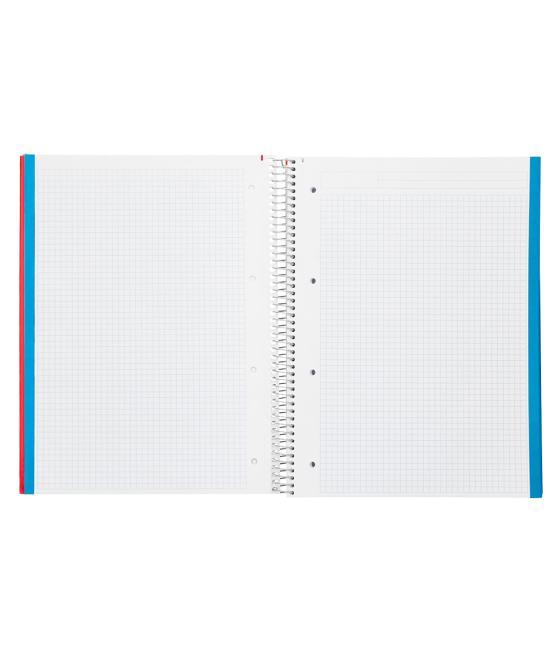 Cuaderno espiral liderpapel a4 micro jolly tapa forrada 140h 75 gr cuadro 4mm 5 bandas4 taladros colores surtidos