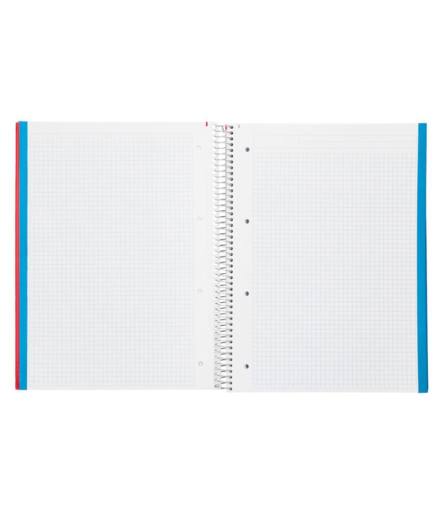 Cuaderno espiral liderpapel a4 micro jolly tapa forrada 140h 75 gr cuadro 4mm 5 bandas4 taladros colores surtidos