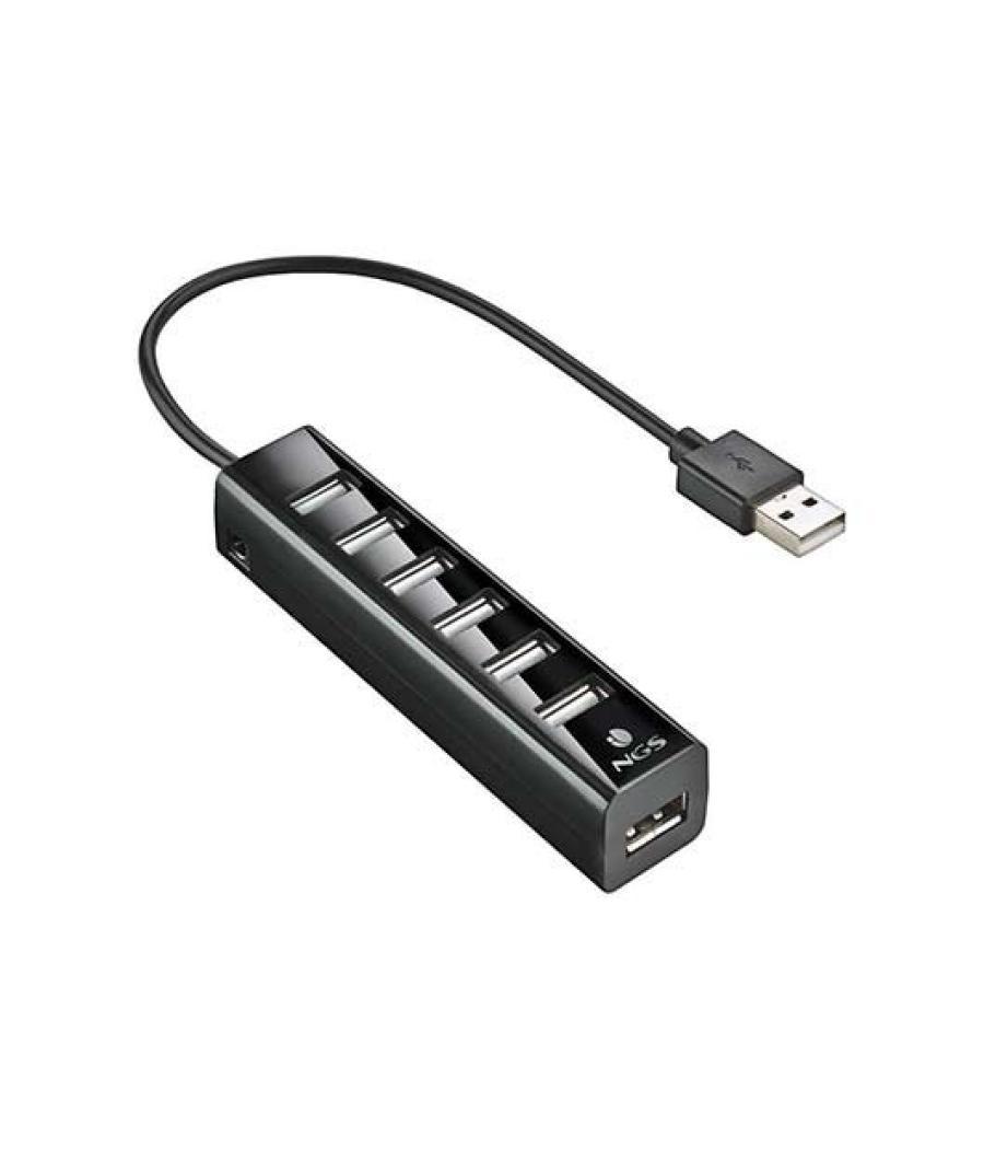 Hub 7 puertos usb 2.0 ngs tiny negro