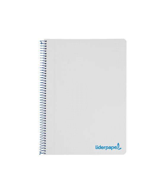 Cuaderno espiral liderpapel a4 wonder tapa plástico 80h 90gr cuadro 4mm con margen color gris