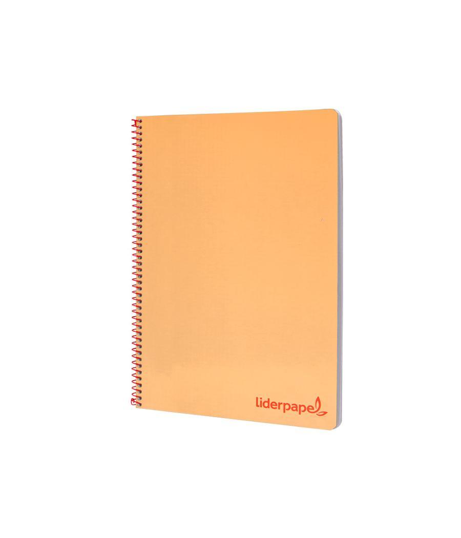 Cuaderno espiral liderpapel a4 wonder tapa plástico 80h 90gr cuadro 4mm con margen color naranja