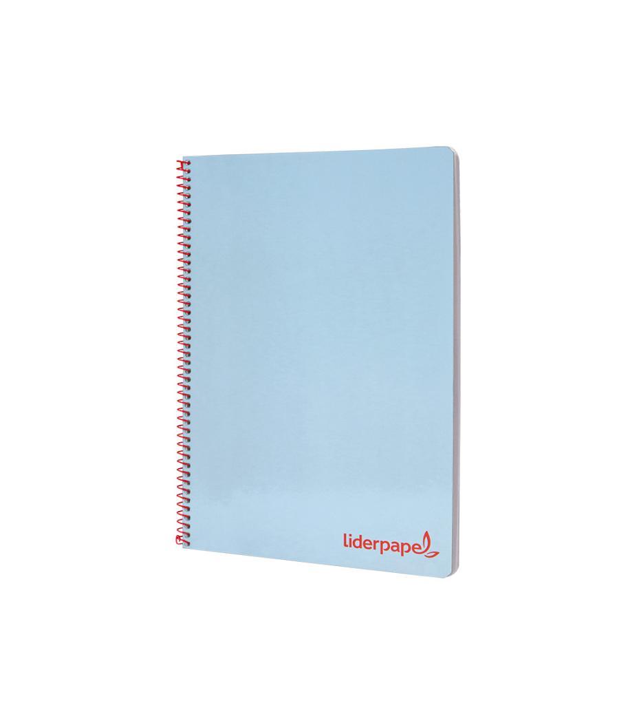 Cuaderno espiral liderpapel a4 wonder tapa plástico 80h 90gr cuadro 4mm con margen color azul