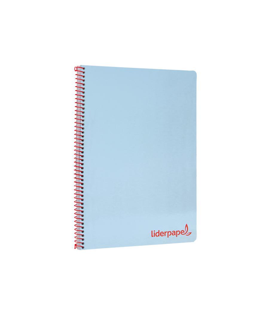 Cuaderno espiral liderpapel a4 wonder tapa plástico 80h 90gr cuadro 4mm con margen color azul