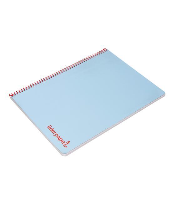 Cuaderno espiral liderpapel a4 wonder tapa plástico 80h 90gr cuadro 4mm con margen color azul