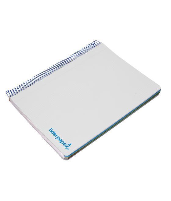 Cuaderno espiral liderpapel a4 micro wonder tapa plástico 120h 90 gr cuadro 5 mm 5 bandas 4 taladros color gris