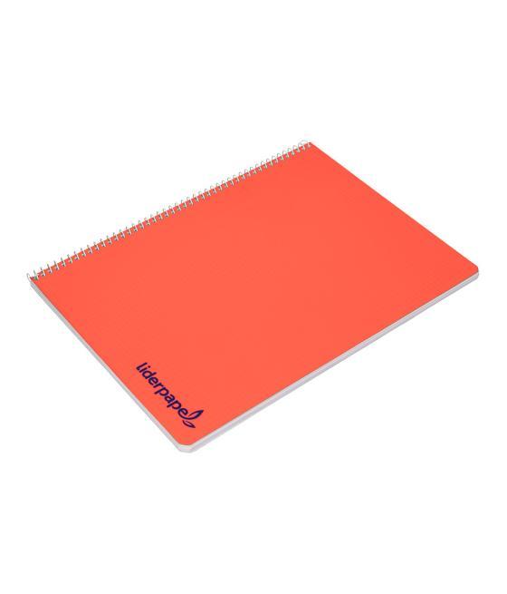 Cuaderno espiral liderpapel a4 wonder tapa plástico 80h 90gr cuadro 4mm con margen colores surtidos