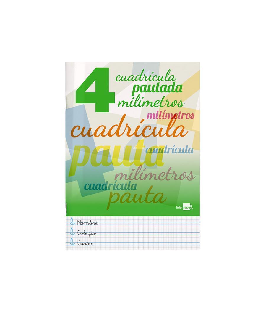 Libreta liderpapel pautaguia tapa cartóncillo 32 hojas din a4 70 gr cuadriculado pautado 4 mm