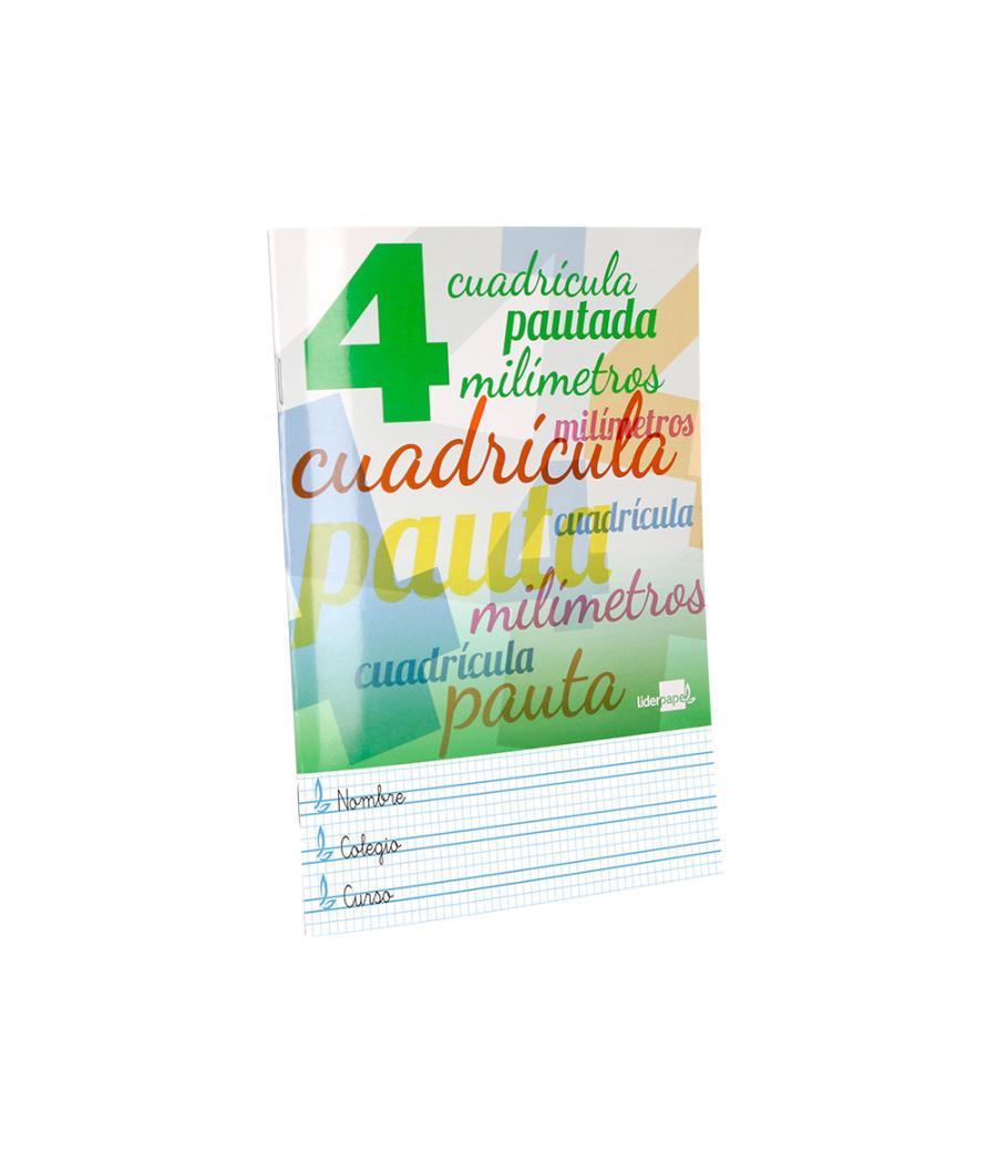 Libreta liderpapel pautaguia tapa cartóncillo 32 hojas din a4 70 gr cuadriculado pautado 4 mm