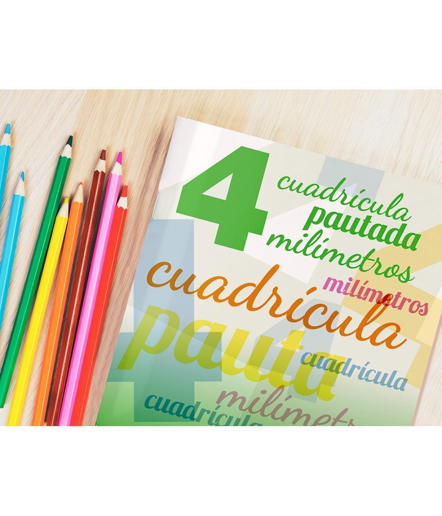 Libreta liderpapel pautaguia tapa cartóncillo 32 hojas din a4 70 gr cuadriculado pautado 4 mm