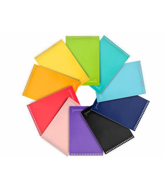 Cuaderno espiral liderpapel bolsillo dieciseiavo apaisado witty tapa dura dura 80h 60 grcuadro 4 mm colores stdos.