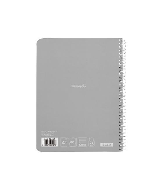 Cuaderno espiral liderpapel cuarto witty tapa dura 80h 75gr pauta ancha 3,5mm con margen colores surtidos