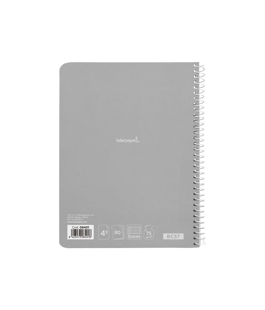 Cuaderno espiral liderpapel cuarto witty tapa dura 80h 75gr cuadro 5mm con margen colores surtidos