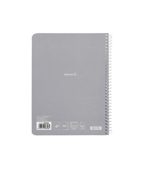 Cuaderno espiral liderpapel cuarto smart tapa blanda 80h 60gr rayado montessori 5mm colores surtidos