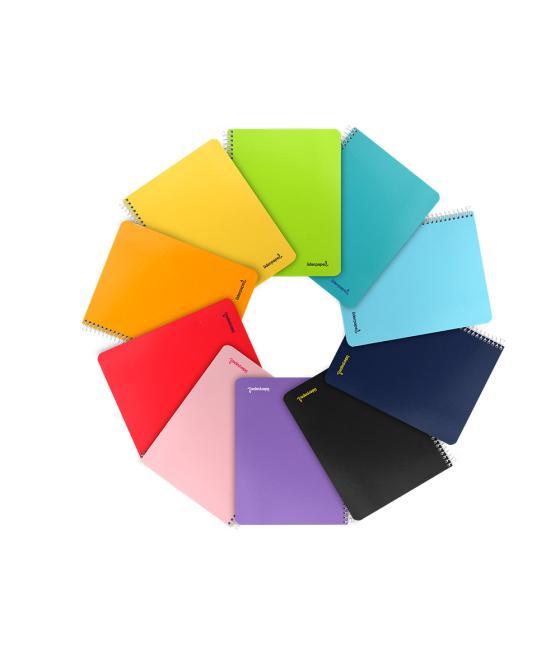 Cuaderno espiral liderpapel cuarto smart tapa blanda 80h 60gr rayado montessori 3,5mm colores surtidos