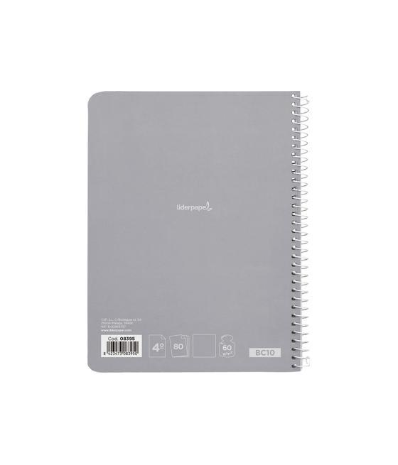 Cuaderno espiral liderpapel cuarto smart tapa blanda 80h 60gr liso sin margen colores surtidos