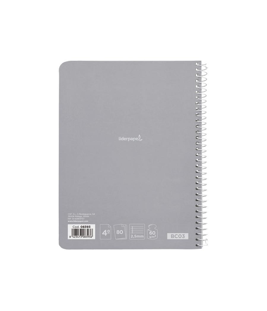 Cuaderno espiral liderpapel cuarto smart tapa blanda 80h 60gr pauta 2,5mm con margen colores surtidos