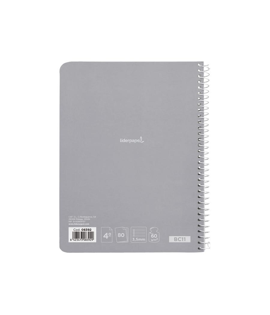 Cuaderno espiral liderpapel cuarto smart tapa blanda 80h 60gr pauta 3,5mm con margen colores surtidos