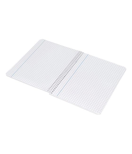 Cuaderno espiral liderpapel cuarto smart tapa blanda 80h 60gr cuadro 6mm con margen colores surtidos