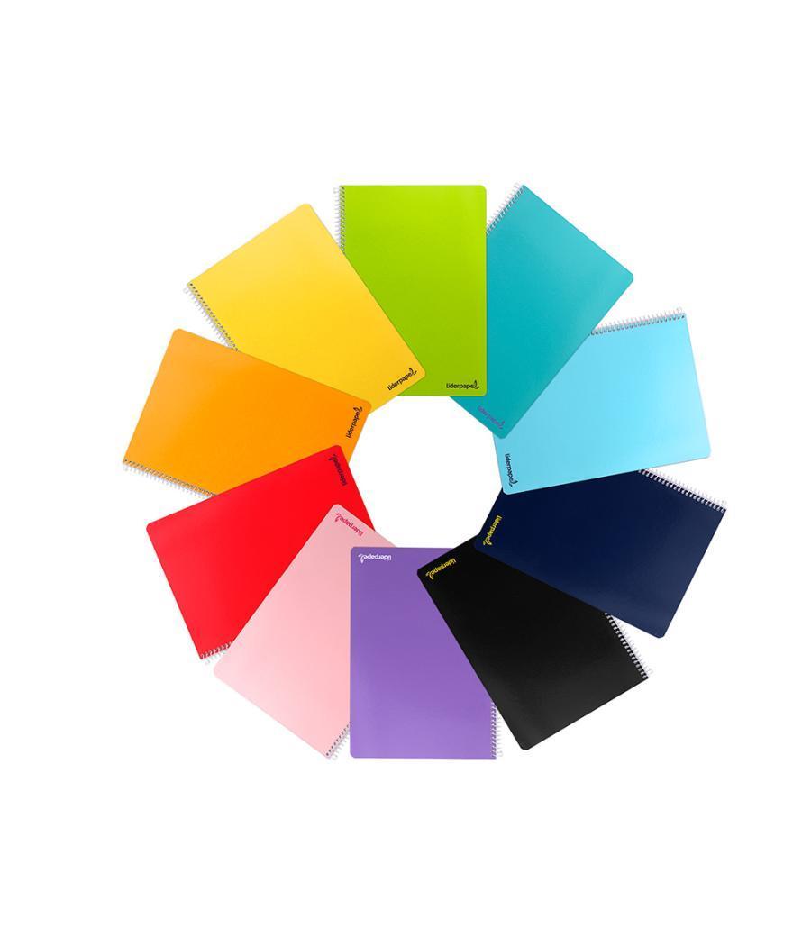 Cuaderno espiral liderpapel folio smart tapa blanda 80h 60gr rayado montessori 3,5mm con margen colores surtidos