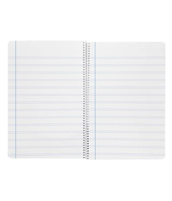 Cuaderno espiral liderpapel folio smart tapa blanda 80h 60gr rayado montessori 3,5mm con margen colores surtidos