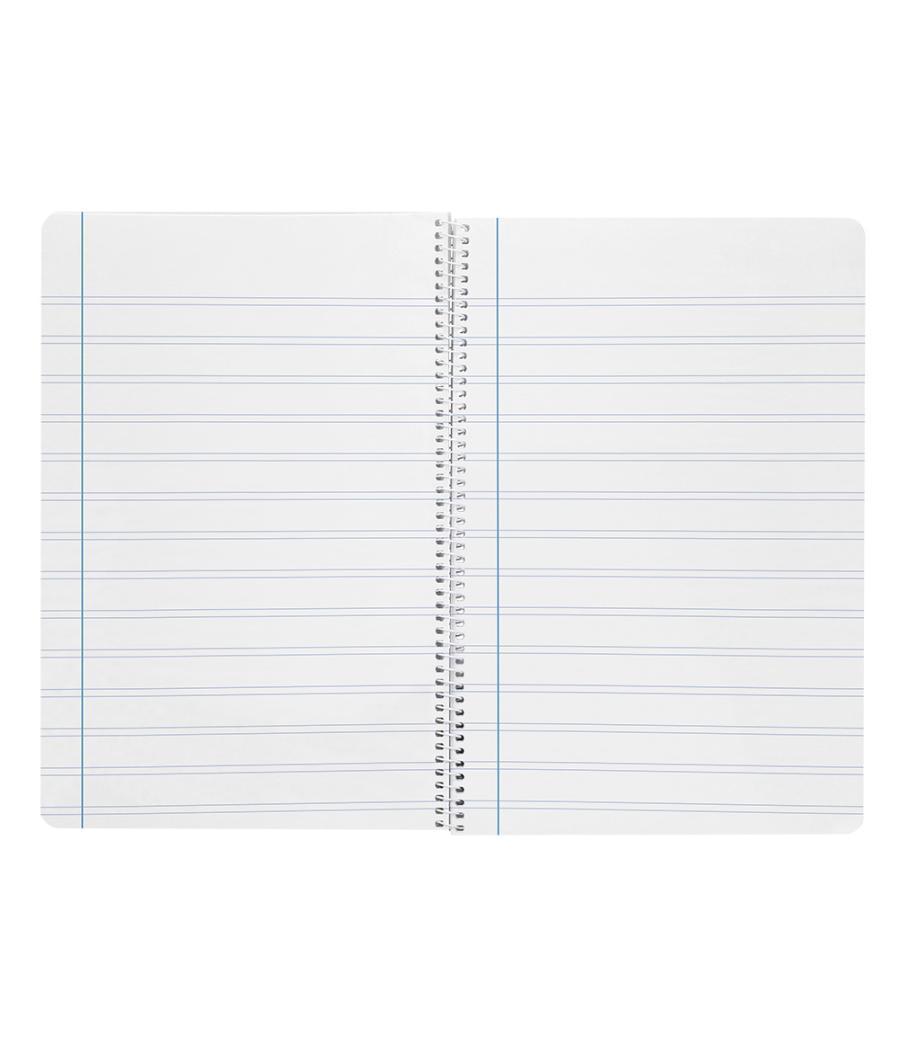 Cuaderno espiral liderpapel folio smart tapa blanda 80h 60gr rayado montessori 3,5mm con margen colores surtidos