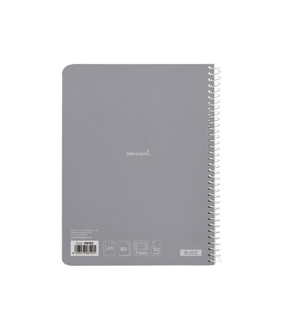 Cuaderno espiral liderpapel a5 micro smart tapa blanda 80h60gr horizontal 7mm doble margen 6 taladros colores
