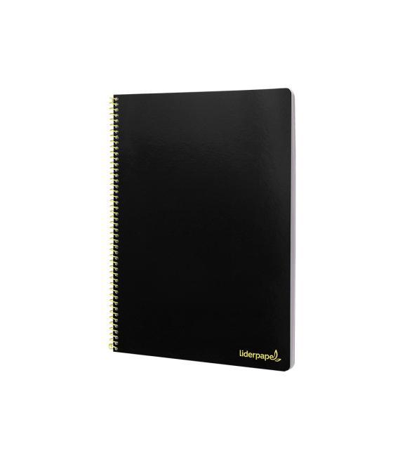 Cuaderno espiral liderpapel folio smart tapa blanda 80h 60gr cuadro 4mm con margen color negro