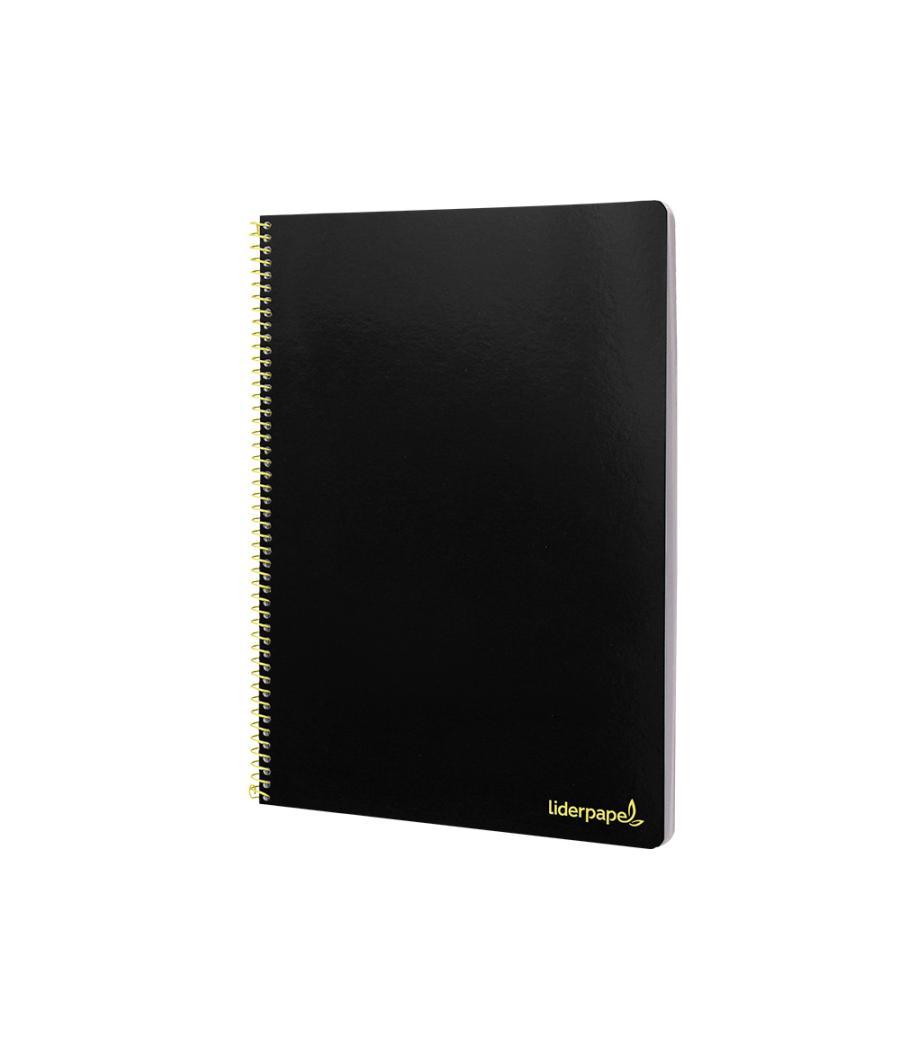 Cuaderno espiral liderpapel folio smart tapa blanda 80h 60gr cuadro 4mm con margen color negro