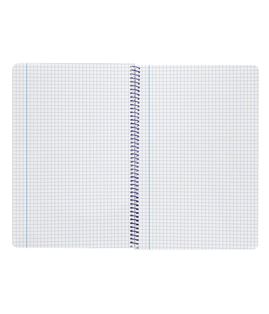 Cuaderno espiral liderpapel folio smart tapa blanda 80h 60gr cuadro 4mm con margen color celeste