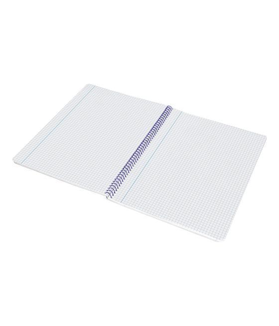 Cuaderno espiral liderpapel folio smart tapa blanda 80h 60gr cuadro 4mm con margen color celeste