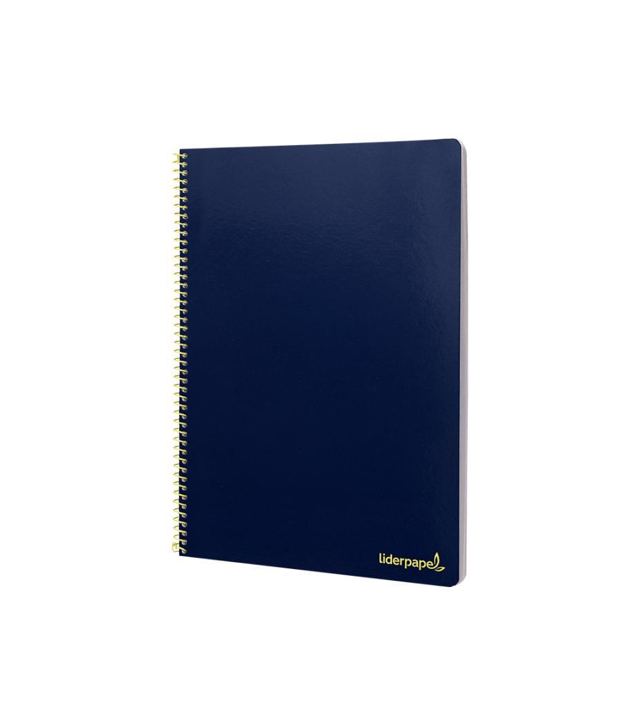 Cuaderno espiral liderpapel folio smart tapa blanda 80h 60gr cuadro 4mm con margen color azul oscuro