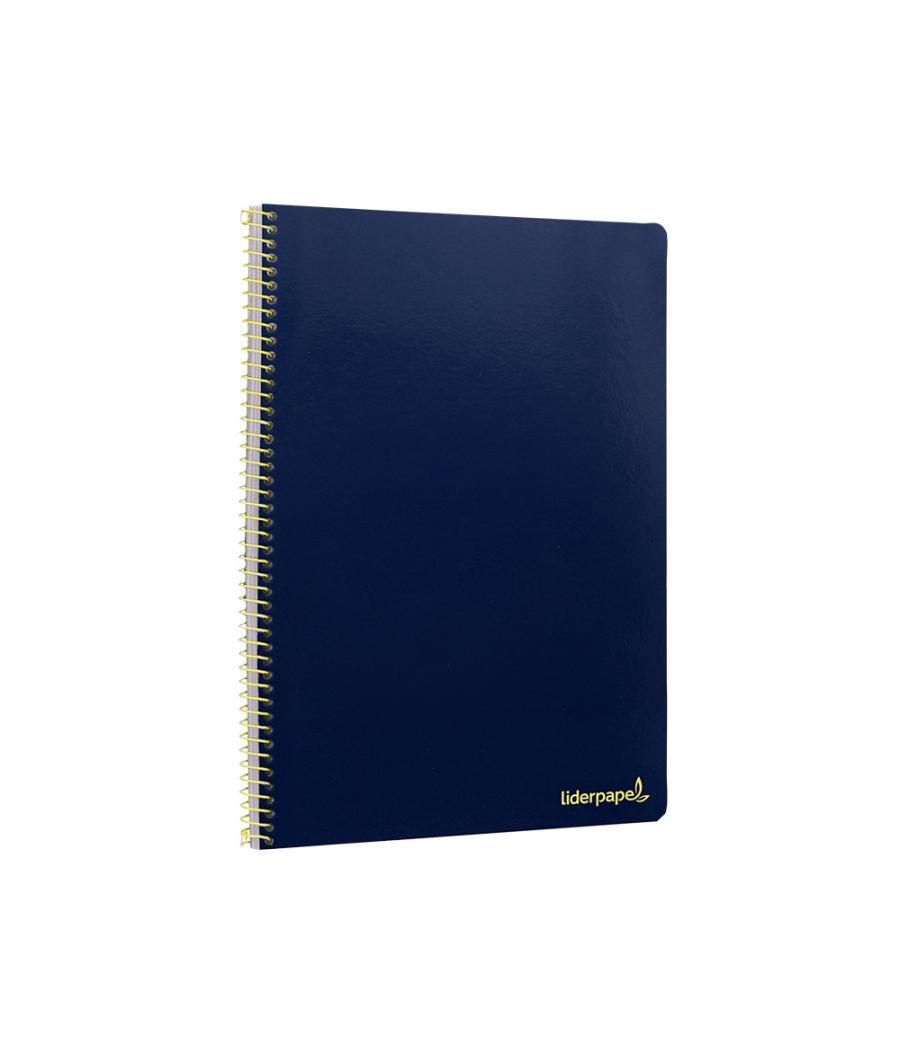 Cuaderno espiral liderpapel folio smart tapa blanda 80h 60gr cuadro 4mm con margen color azul oscuro