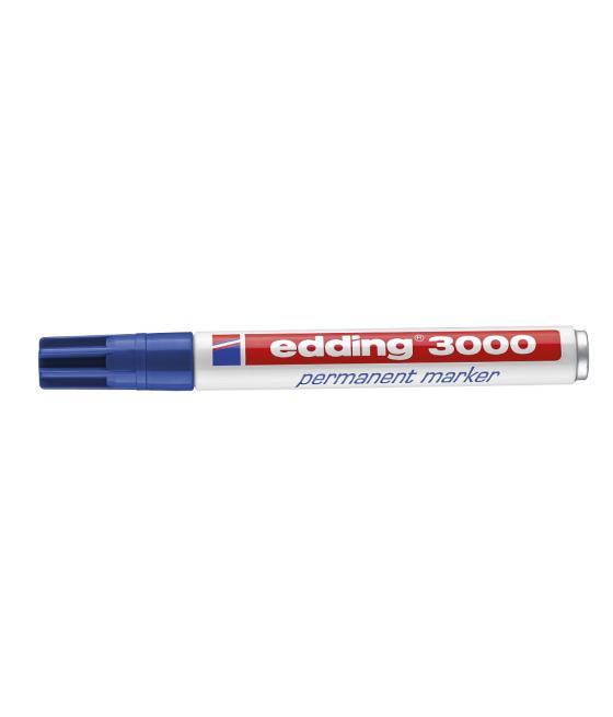 Rotulador edding marcador permanente 3000 azul punta redonda 1,5-3 mm recargable