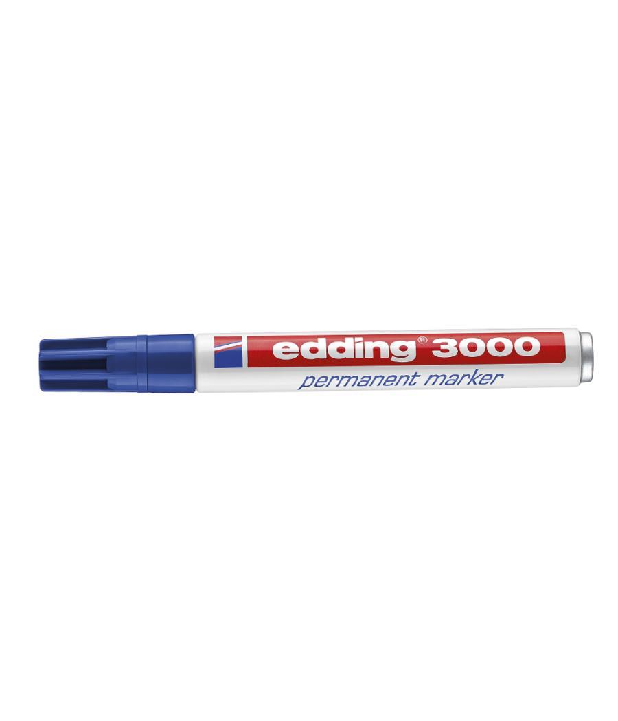 Rotulador edding marcador permanente 3000 azul punta redonda 1,5-3 mm recargable