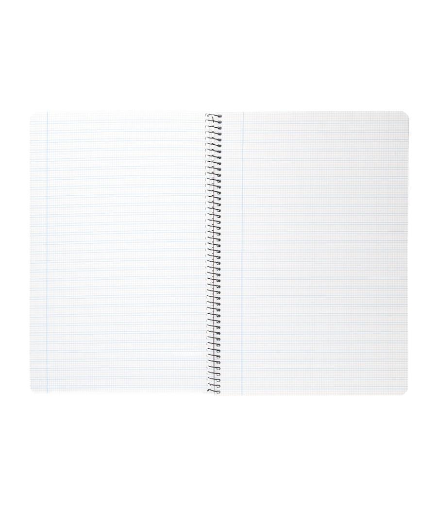 Cuaderno espiral liderpapel folio pautaguia tapa plástico 80h 75gr cuadro pautado 3mm con margen color violeta