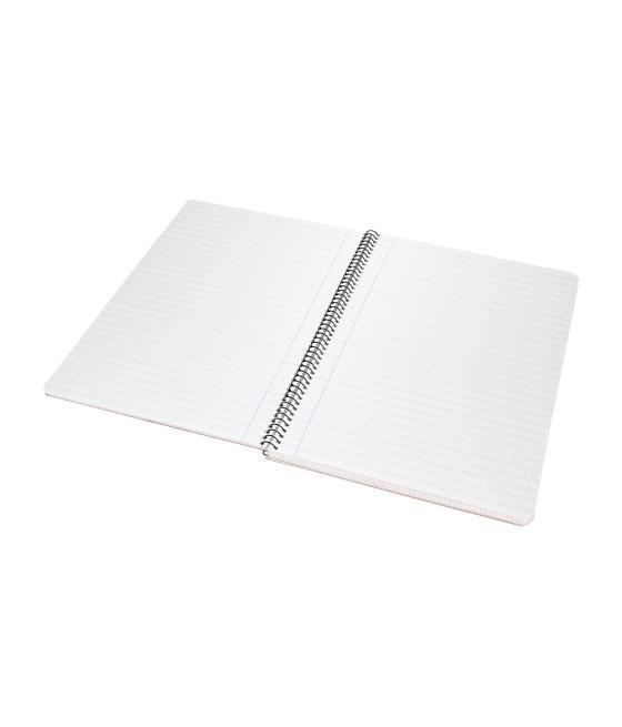 Cuaderno espiral liderpapel folio pautaguia tapa plástico 80h 75gr cuadro pautado 3mm con margen color azul