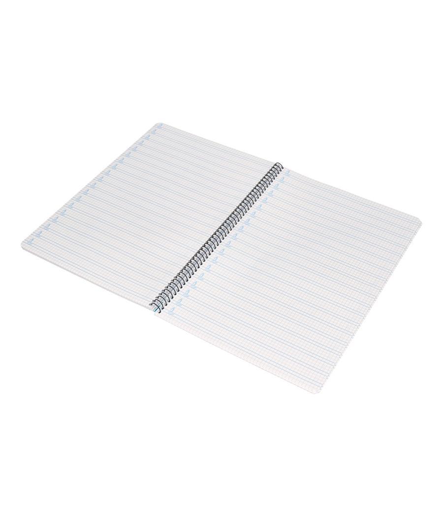 Cuaderno espiral liderpapel folio pautaguia tapa plástico 80h 75gr cuadro pautado 4mm con margen color violeta