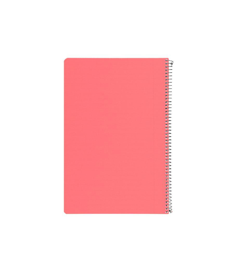 Cuaderno espiral liderpapel folio pautaguia tapa plástico 80h 75gr cuadro pautado 3mm con margen color rojo