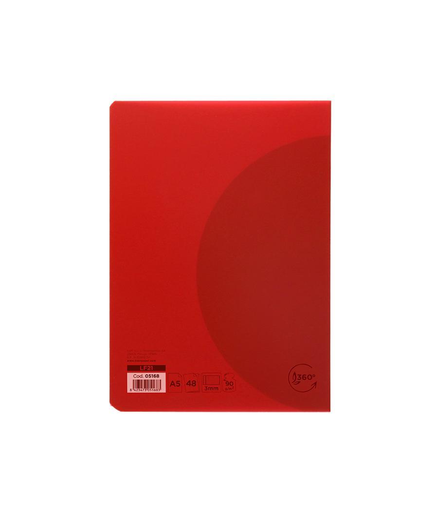Libreta liderpapel 360 tapa de plástico a5 48 hojas 90g/m2 cuadro 3 mm con margen colores surtidos
