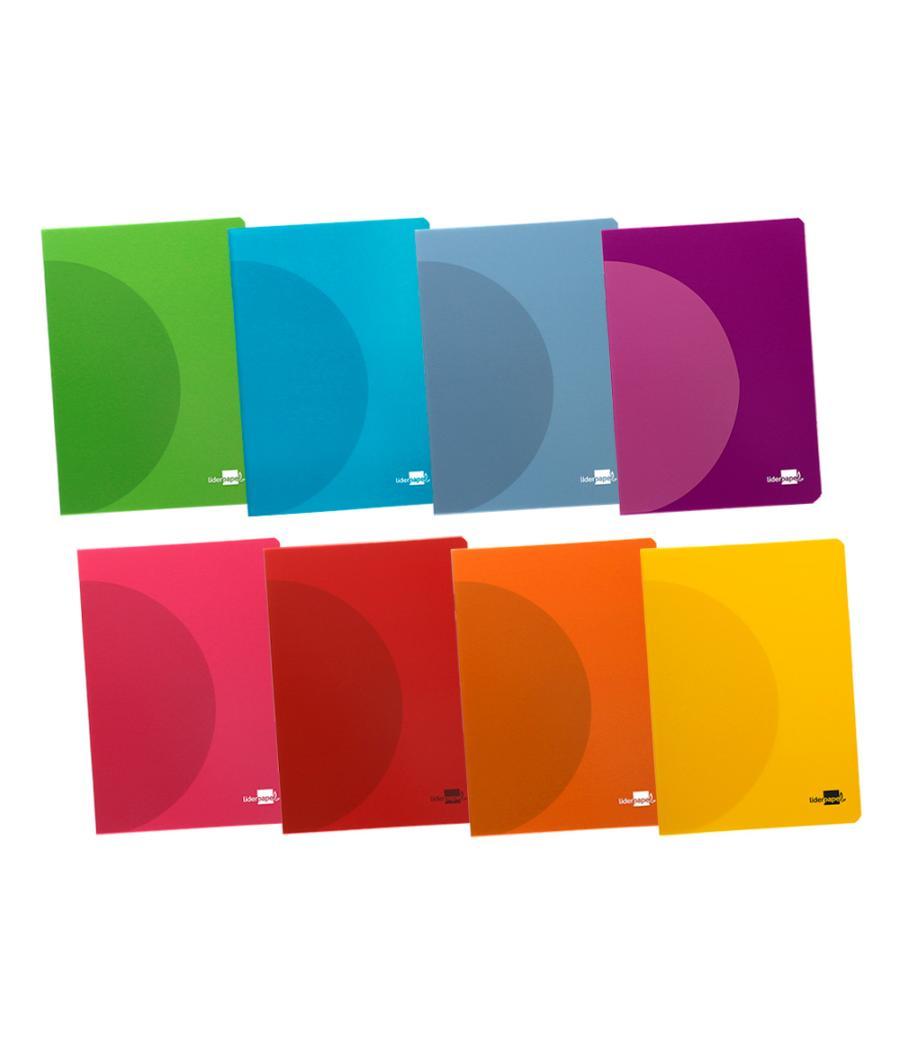 Libreta liderpapel 360 tapa de plástico a4 48 hojas 90g/m2 rayado nº 46 colores surtidos