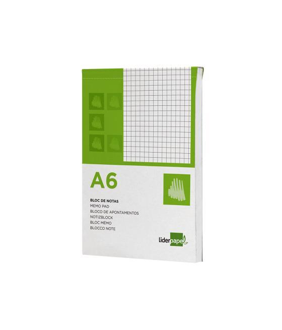 Bloc notas liderpapel cuadro 4mm a6 80 hojas 60g/m2 perforado