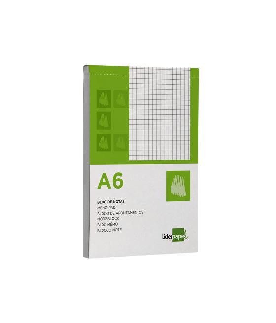 Bloc notas liderpapel cuadro 4mm a6 80 hojas 60g/m2 perforado