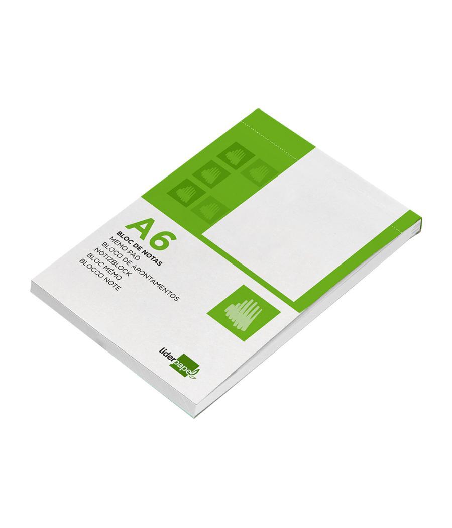 Bloc notas liderpapel liso a6 80 hojas 60g/m2 perforado