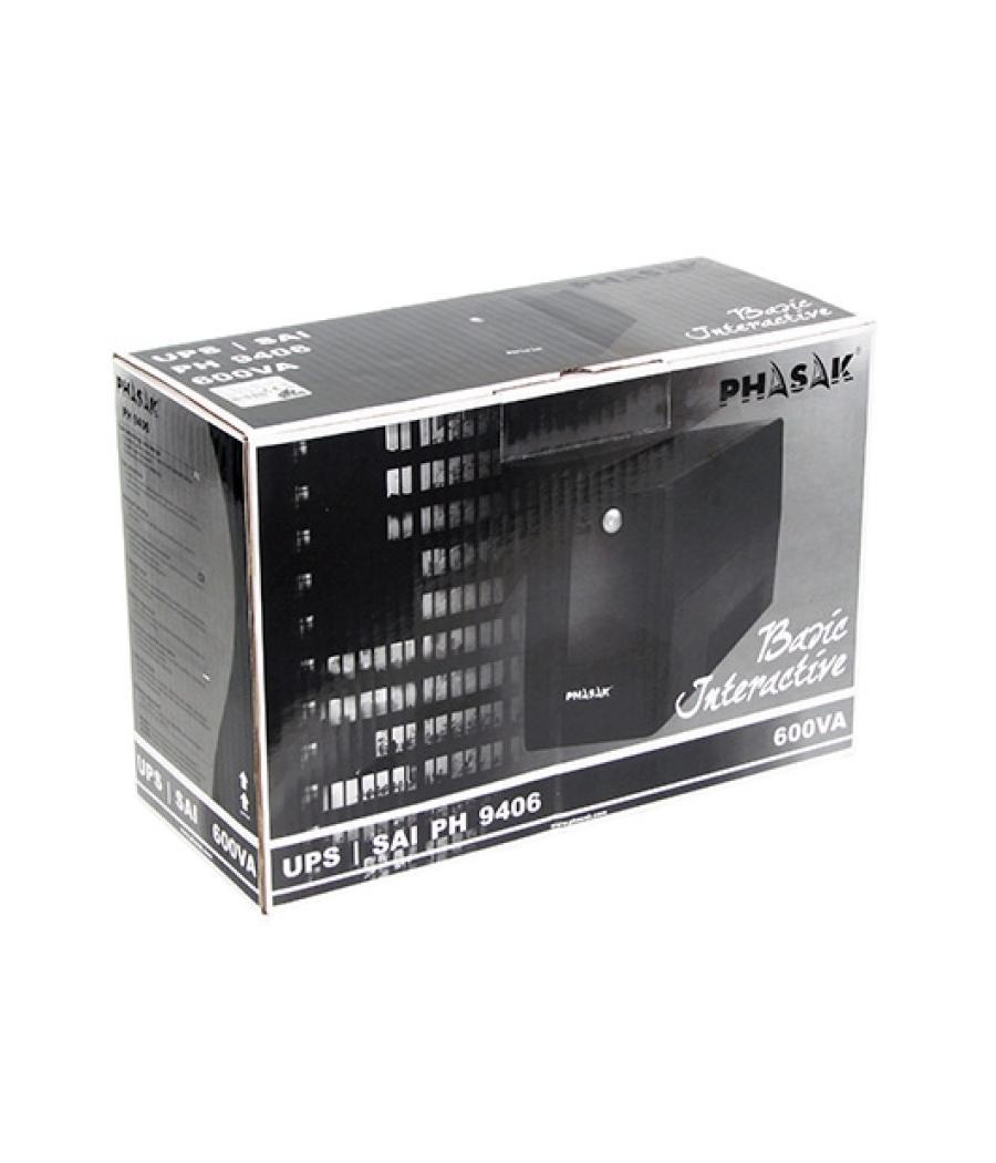 Sai/ups 600va phasak interact avr 2xschuko ph9406