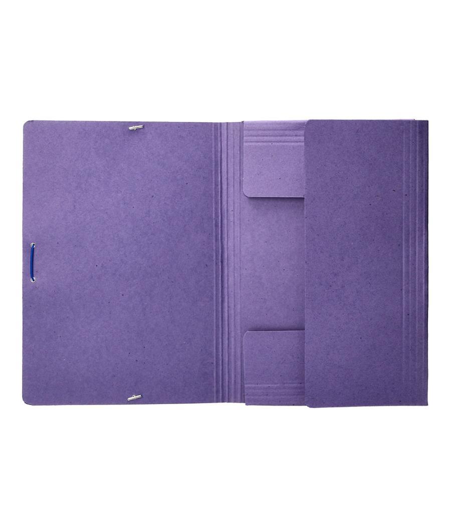 Carpeta liderpapel gomas folio 3 solapas cartón compacto azul